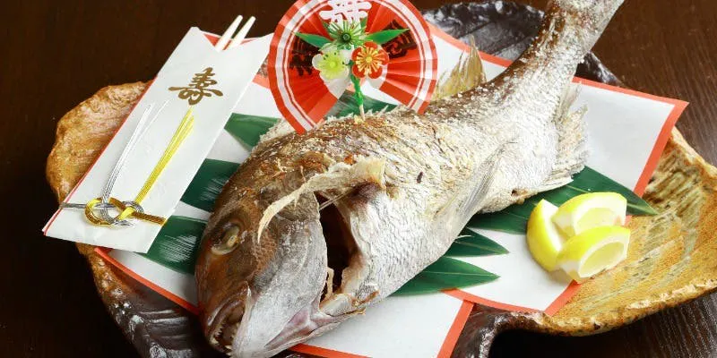 【お祝い会席】鯛の姿焼きやお造り等大切な日を彩る全8品
