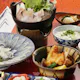 【虎河豚盛宴套餐】包含虎河豚生魚片、炸虎河豚、虎河豚白子等共7道菜品