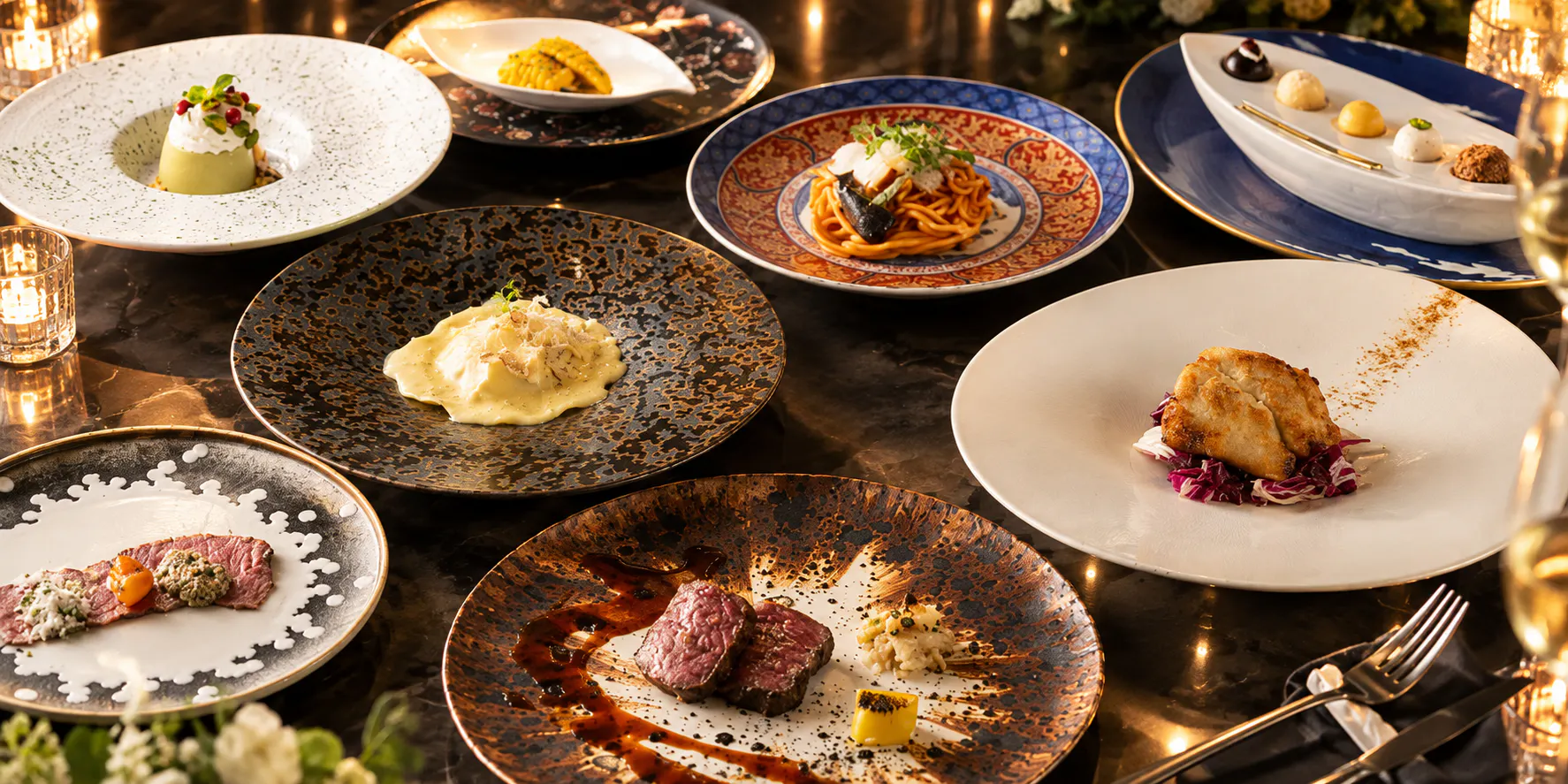 【Unico Polo Dinner】アミューズ5大陸など全8品