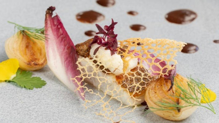 Course featuring foie gras, lobster, and Miura beef filet steak.