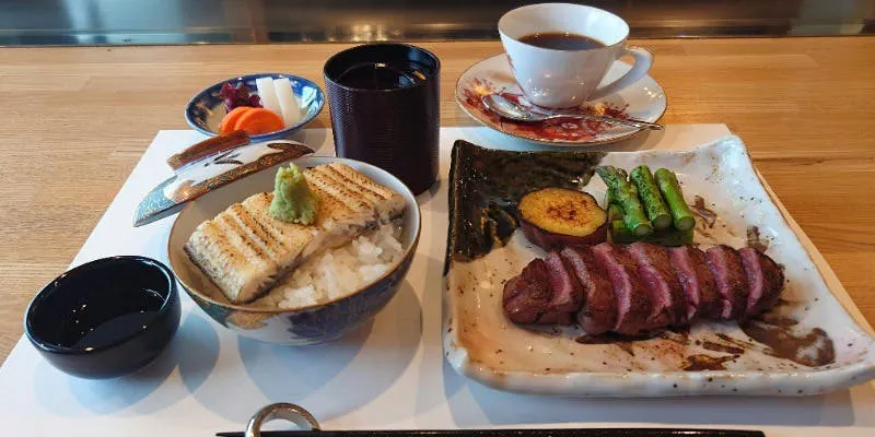 【精力御膳 松套餐】黑毛和牛菲力牛排和白烧鳗鱼小碗饭