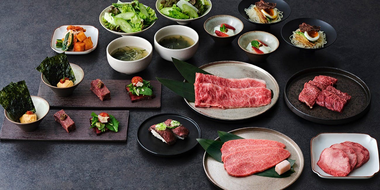 [Sazanka] 12-course selection including thick-cut tongue, thick-cut skirt steak, and dessert