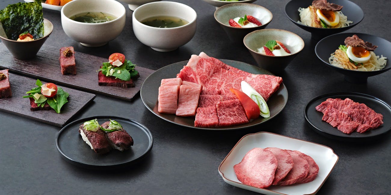 [Hanamizuki] Japanese Black Wagyu Kalbi, Loin, Marbled Cuts, and More - 12 Dishes in Total