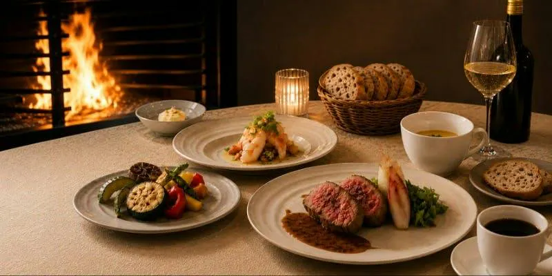 Dinner Full Course Featuring Wood-Fired Grill and House-Milled Bread