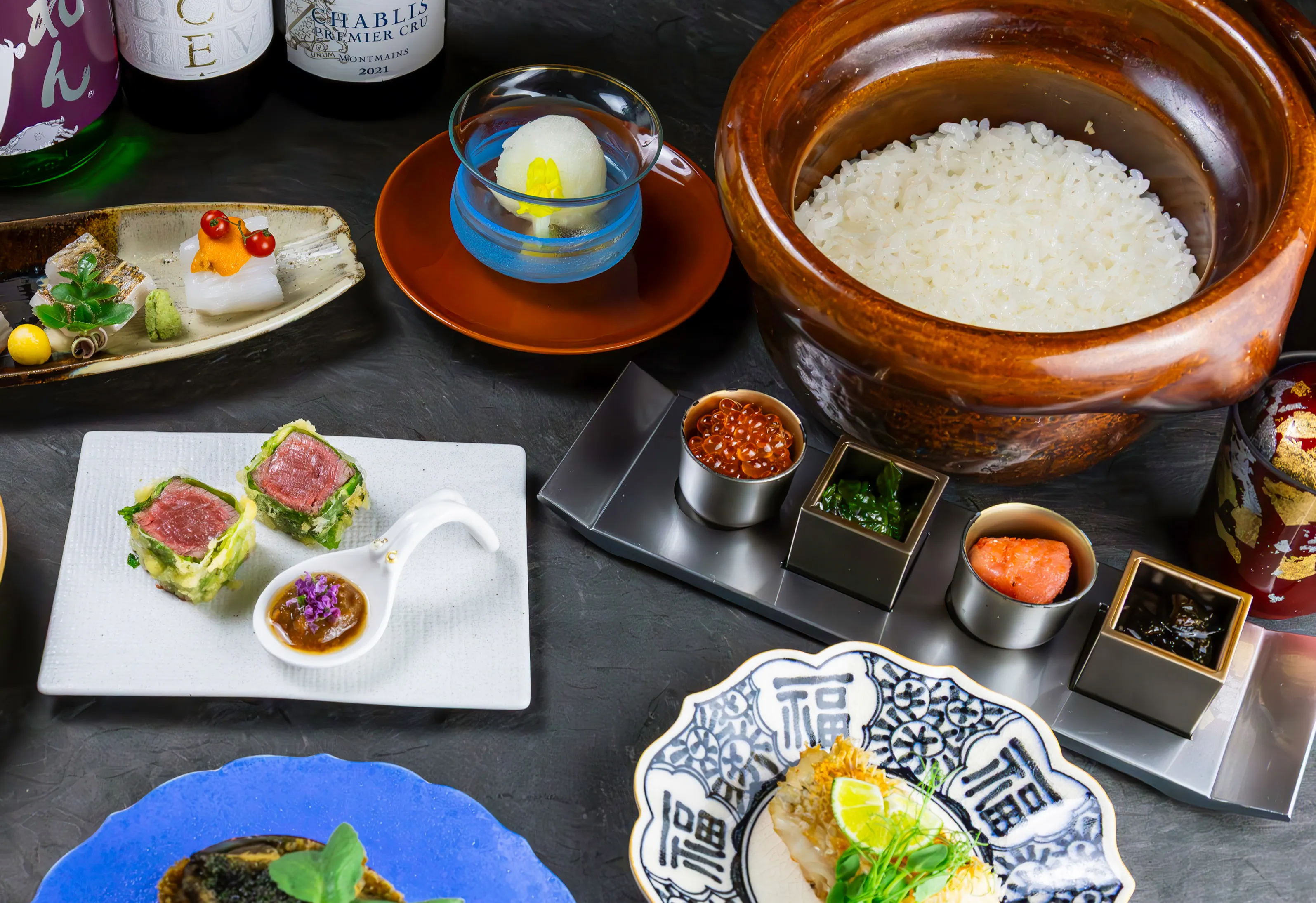 【人氣No.1｜商務接待・聚餐首選】葵會席｜盡享和牛與季節釜炊御飯的特別會席