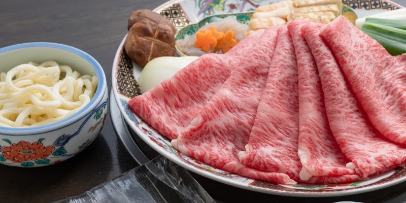 【京風すき焼：梅】A5黑毛和牛沙朗壽喜燒等全五道料理