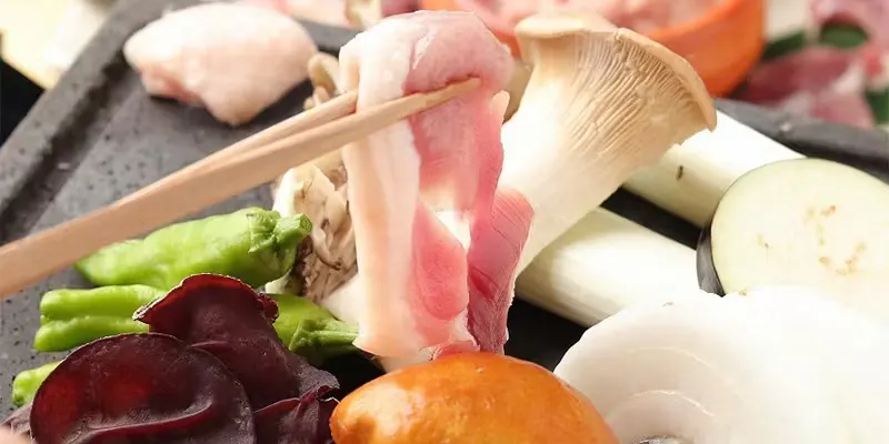 【溶岩石焼き特選コース】生でも味わえる新鮮鴨肉全6品