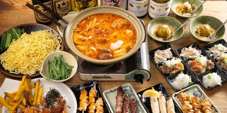 [Classic Skewers / Maple Course] Enjoy our special skewers, a selection of three appetizers, and Shingen ice cream with our Mala Hotpot! A total of 9 dishes.
