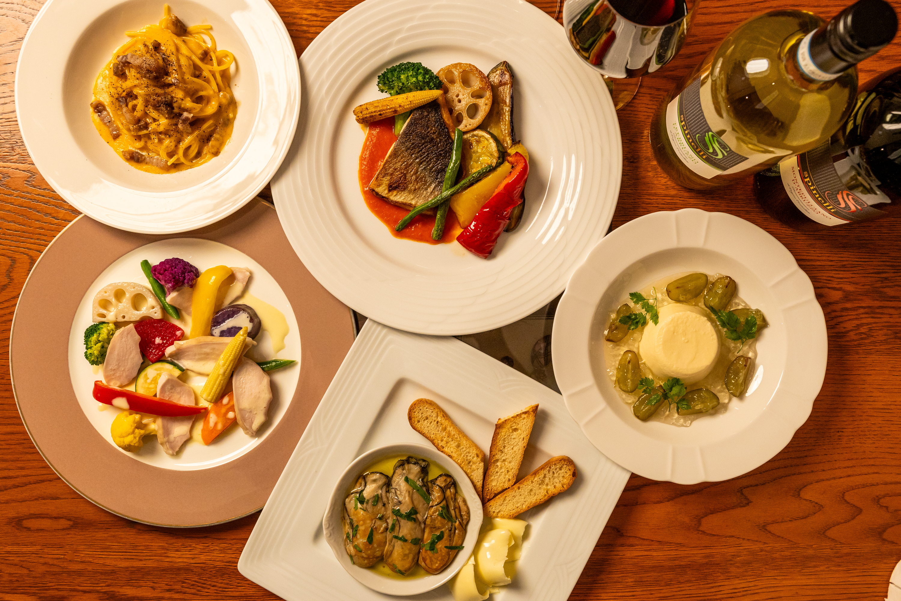 [Recommended] A course to enjoy main dishes such as Wagyu or Acqua Pazza 〈Seasonal ingredients prepared by the chef's choice〉 (※Please contact us by phone if you're bringing children)
