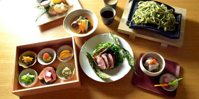 【昼懐石】栗舞　料理6品　　岩中豚炭焼き・旬の造り・石垣藻うどん・甘味など