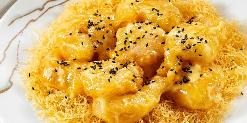 【해산물 코스】새우와 해산물의 망고 마요네즈 볶음 등 총 6품