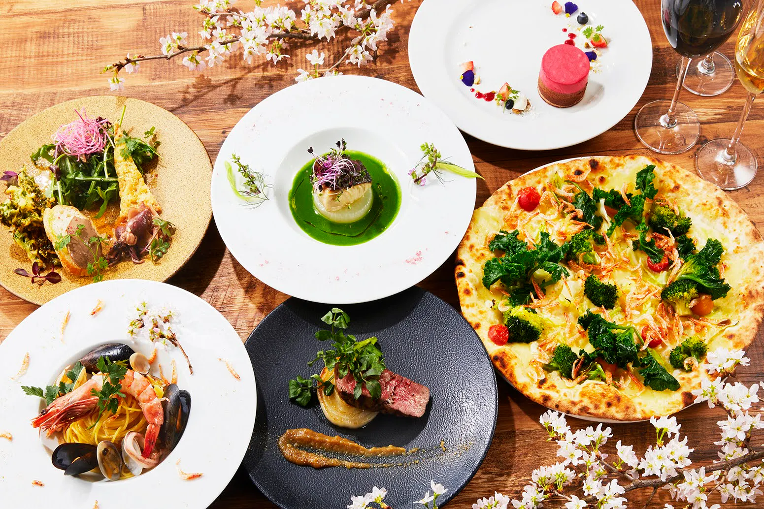 ~menu Bravissimo~ Featuring "Rare Red Meat" Kumamoto-bred Brown Japanese Beef Akaushi & Lobster, among a total of seven dishes