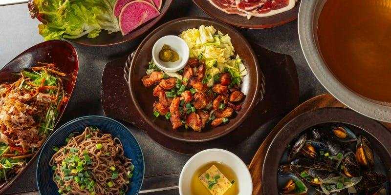 [Plum Course] [Teppan Pork Shabu-Shabu Course] A plan featuring classic flavors