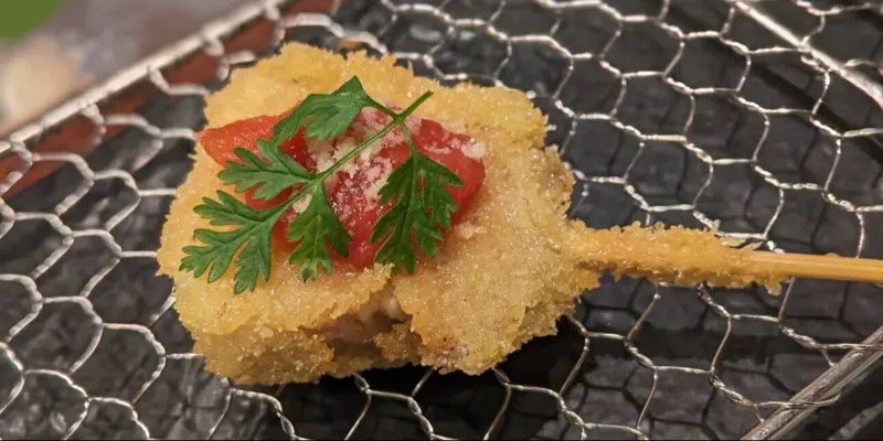 【旬菜套餐】包含炸串和卡代夫串等意大利創作串共8串