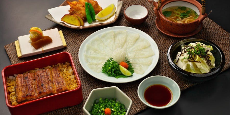 Kagurazaka Branch Exclusive [Domestic Eel & Tiger Pufferfish] Kaori Course — 7 Dishes