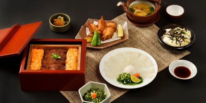 神乐坂新名物【国产鳗鱼&虎河豚】 鳗鱼蒸笼蒸套餐・香(かおり)全7道菜