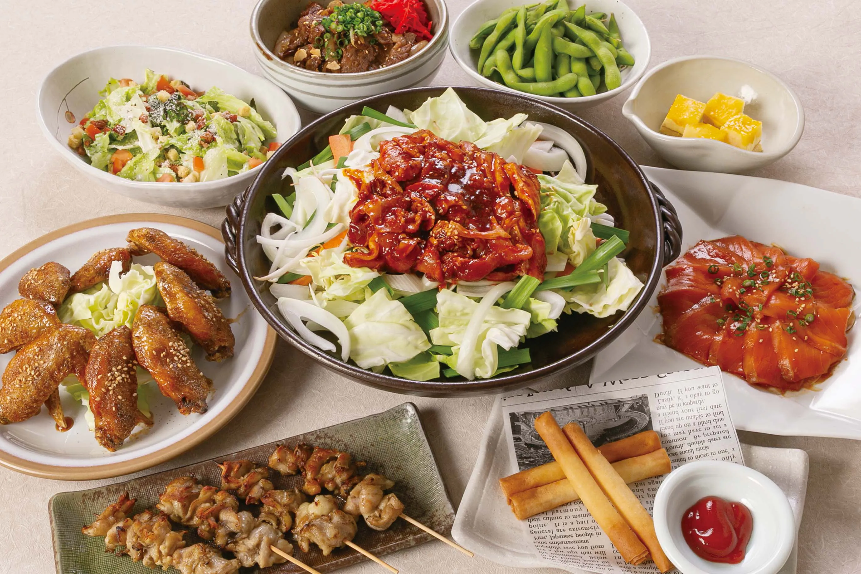 【樂套餐】4500円宴會套餐 可選陶板燒/附無限暢飲/全9道菜