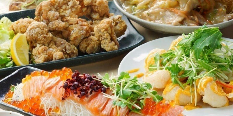 【ゆずの小町コース】サーモン焼しゃぶ×鶏もも炙り焼 全8品