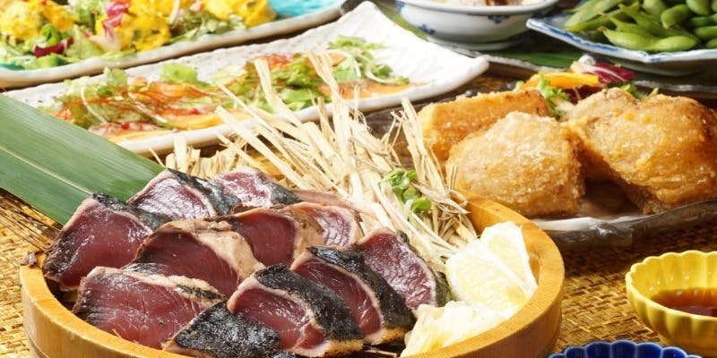 일~목 한정　아야도리 코스　가쓰오와 어린 닭다리 짚불구이 포함 총 8품
