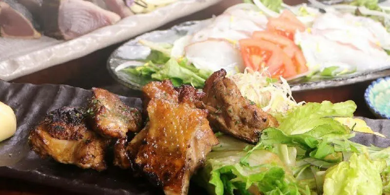 宴~うたげ~課程 嫩雞×鰹魚稻草燒全9道菜