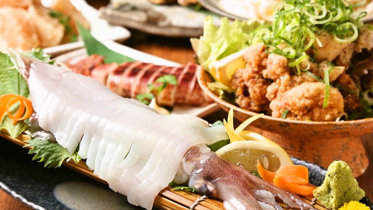 【〆イカとはかた地鶏の白湯鍋コース】11品