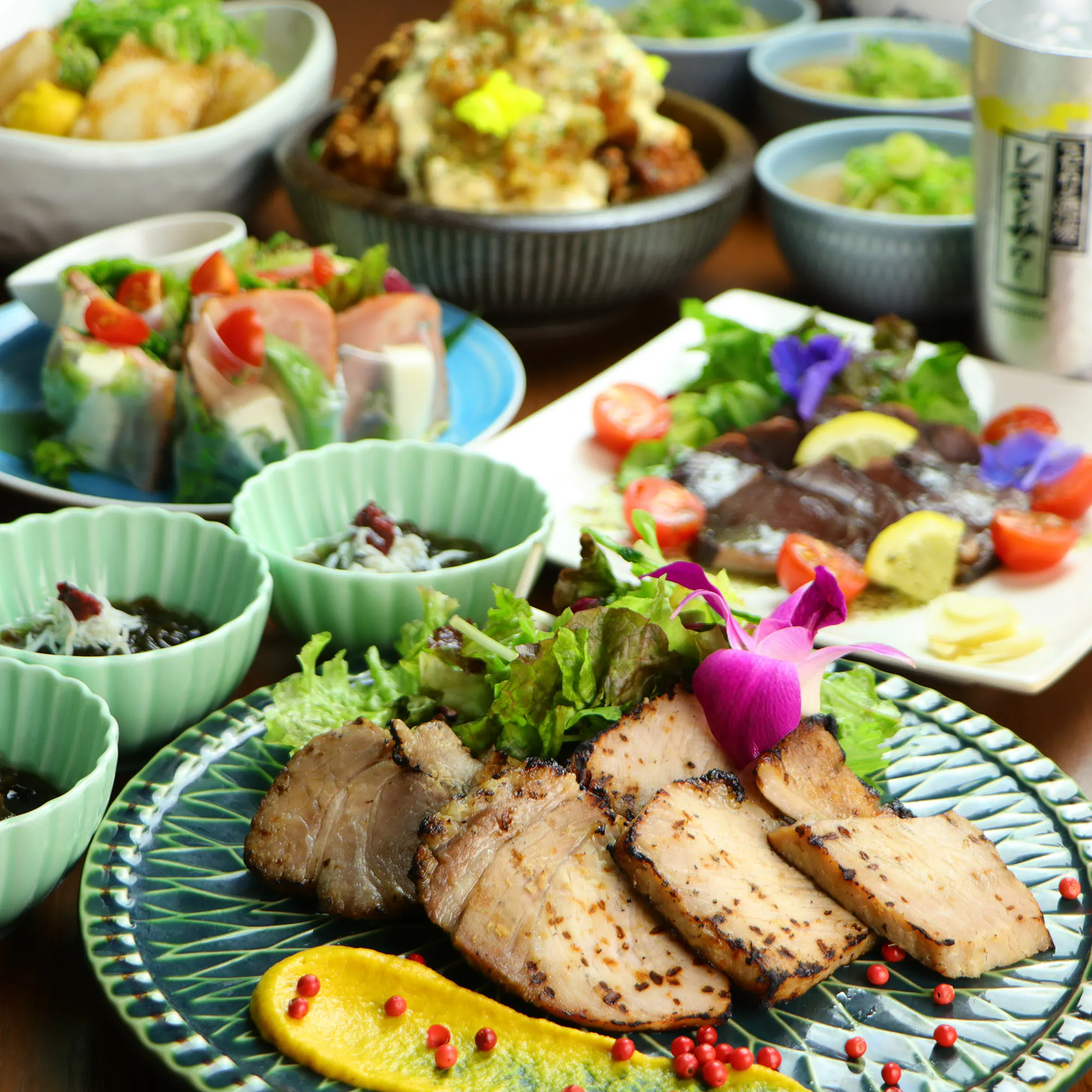 【有田コース】生春巻き×牛肩ロースの炭焼きなど<全8品>