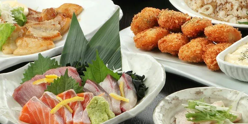 [Yuzu no Megumi Course] 8 Dishes Including 3 Kinds of Sashimi and Fried Oysters