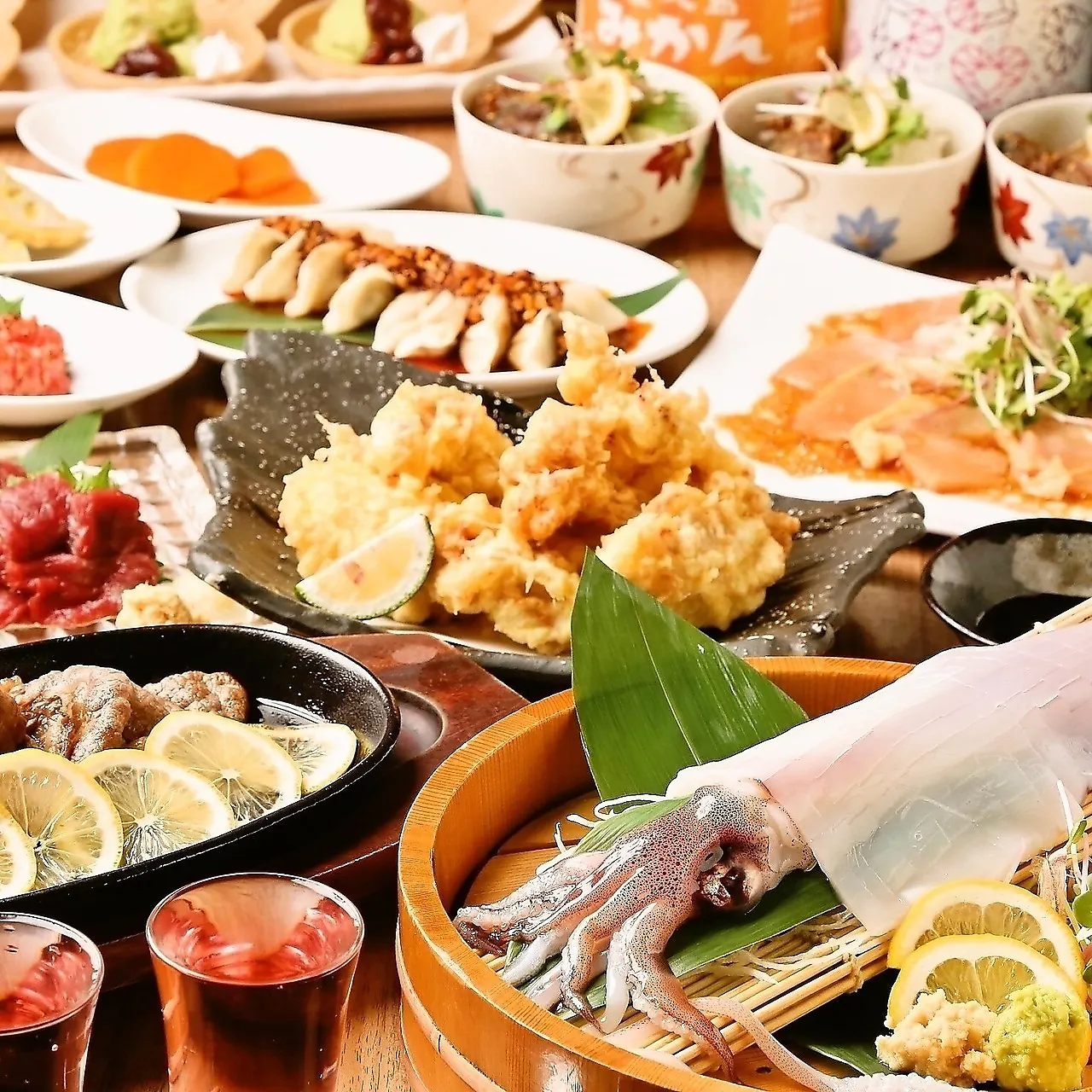 【九州佳品套餐】早晨現宰烏賊整隻生魚片×黑毛和牛檸檬牛排