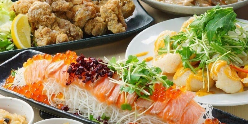 【柚子小町套餐】炙燒鮭魚涮涮鍋×雞橫膈膜肉 全8道菜