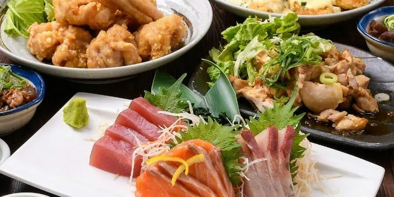 【柚子的恩惠套餐】生魚片拼盤×豬五花×餃子 全8道菜