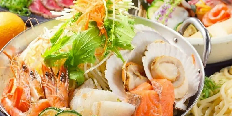 鍋【柚子的奢華套餐】豪華海鮮鍋×橫隔膜牛排 全9道菜