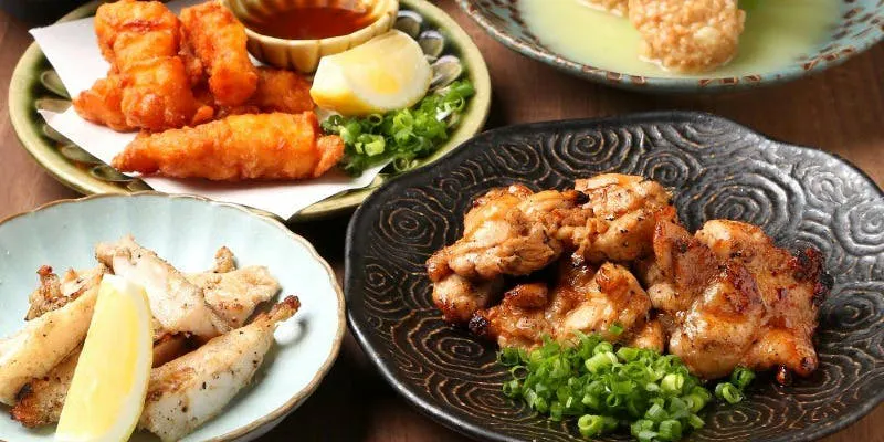 【雅コース】備中高原鶏振袖炙り焼き×軟骨つくね×鶏天など全9品