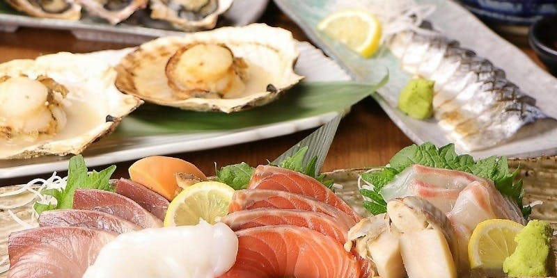 【鈴蘭套餐】鮭魚、干貝生魚片×清蒸牡蠣等　共8道菜