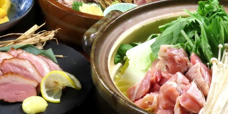 【阿波尾鶏の白濁鍋コース】藁焼きニ種×白濁鍋