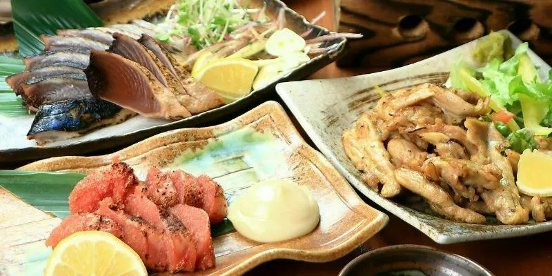 【炎コース】カツオ藁焼き×タルタルチキン南蛮など全8品