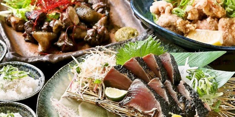 【炎】カツオの藁焼き×スパイシー唐揚げなど全9品
