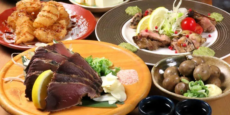[Koyasan Course] 9 dishes including straw-grilled bonito and Kishu Ume Chicken