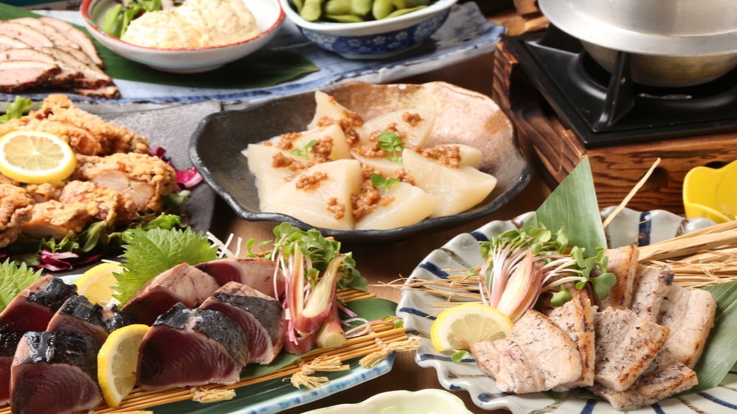 【淀屋橋限定套餐】鰹魚稻草燒×豬五花稻草燒
