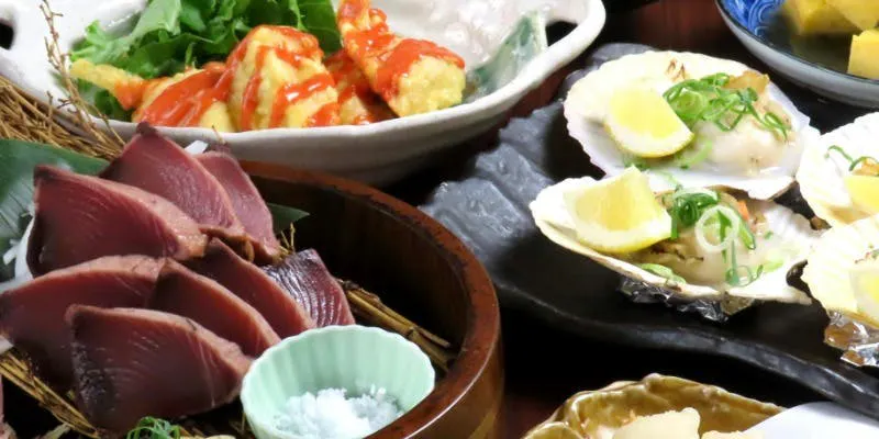 【松山コース】ホタテの蟹味噌焼×鶏天チキン南蛮