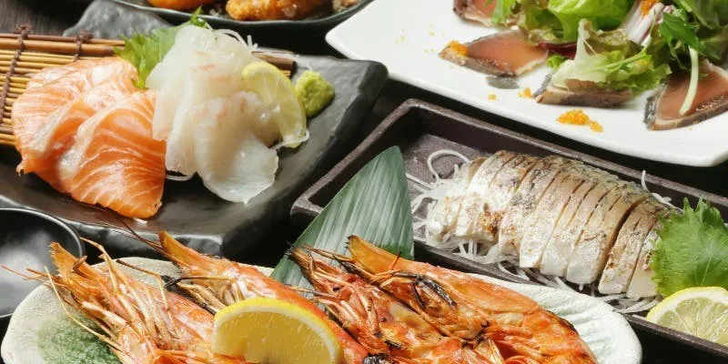 【北海道海鮮満喫コース】大海老塩焼き×ズワイ蟹コロッケ等 全9品