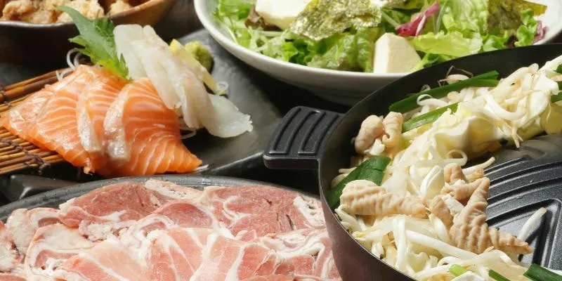 【北の恵みコース】蝦夷屋のホルジン鍋×お造り等 全7品