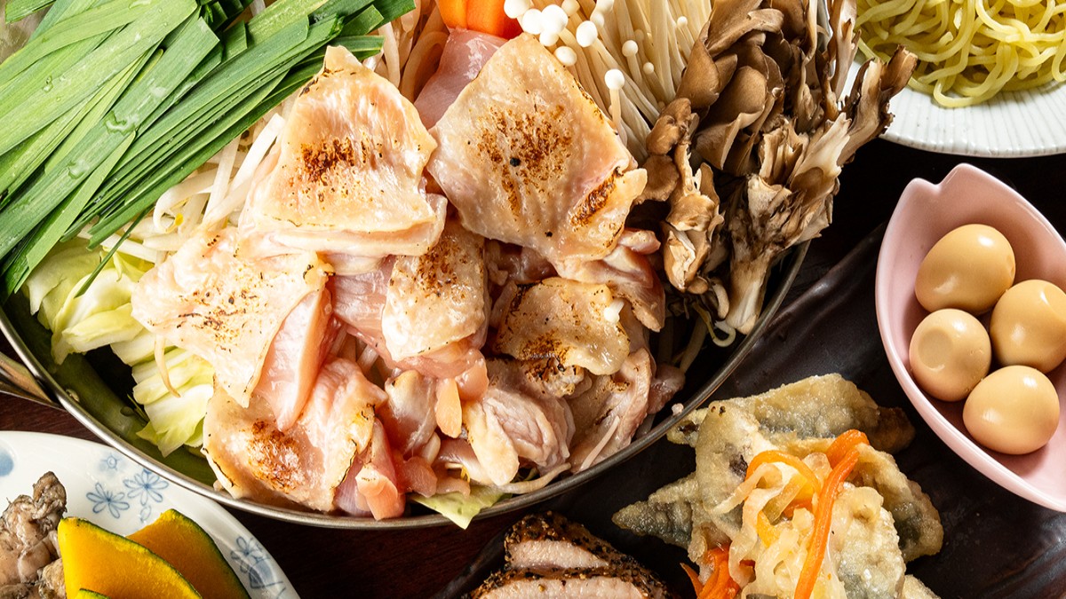 【냄비 포함 토릿쿠 코스】선택 가능한 닭전골 × 닭고기 숯불구이 총 7품