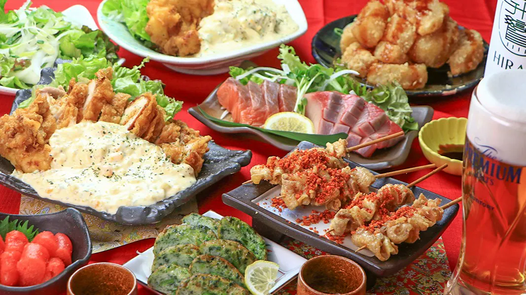【宴食べ放題コース】揚げ物食べ放題＆鮮魚カルパッチョほか全9品