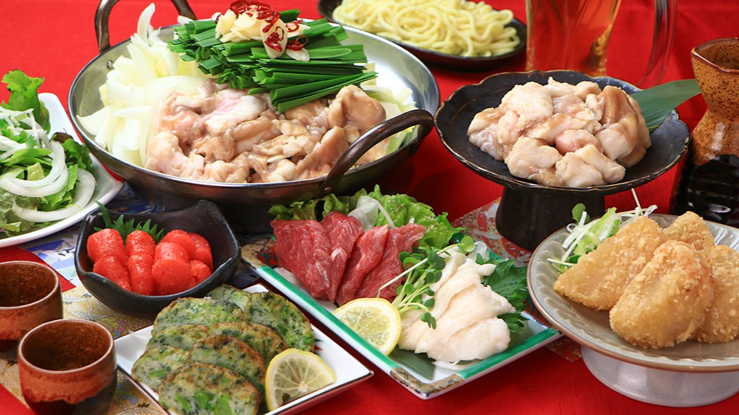 【宴食べ放題コース～もつ鍋食べ放題～】馬肉カルパッチョなど全8品