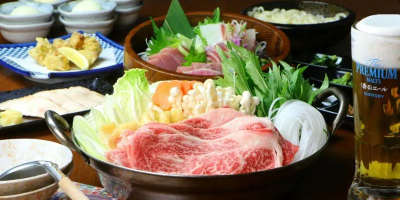 鍋【雅 みやび コース】黒毛和牛すき煮鍋×熟成魚2種等 全8品