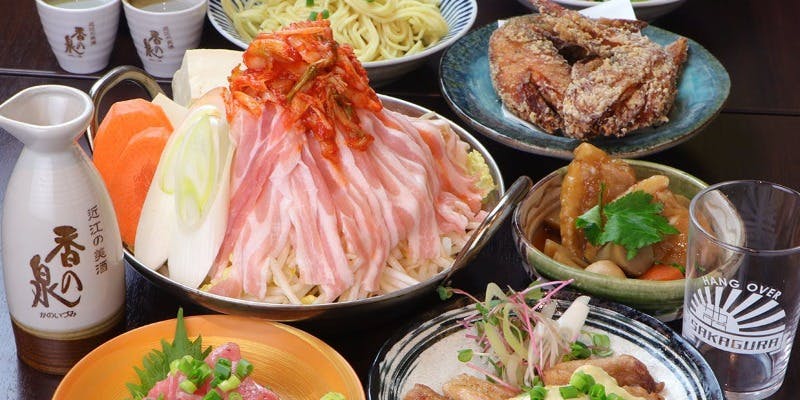 猪肉部队火锅【梅套餐】上瘾的炸鸡翅等＜共8道菜＞
