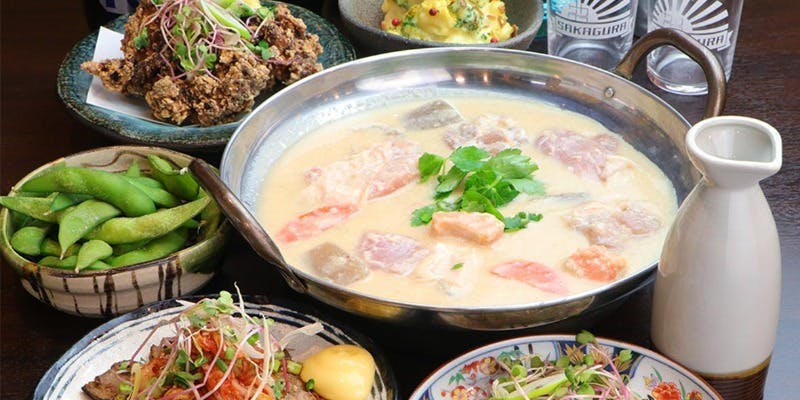 酒糟鸡火锅【华套餐】生鱼片、酒糟炸鸡等＜8道菜＞