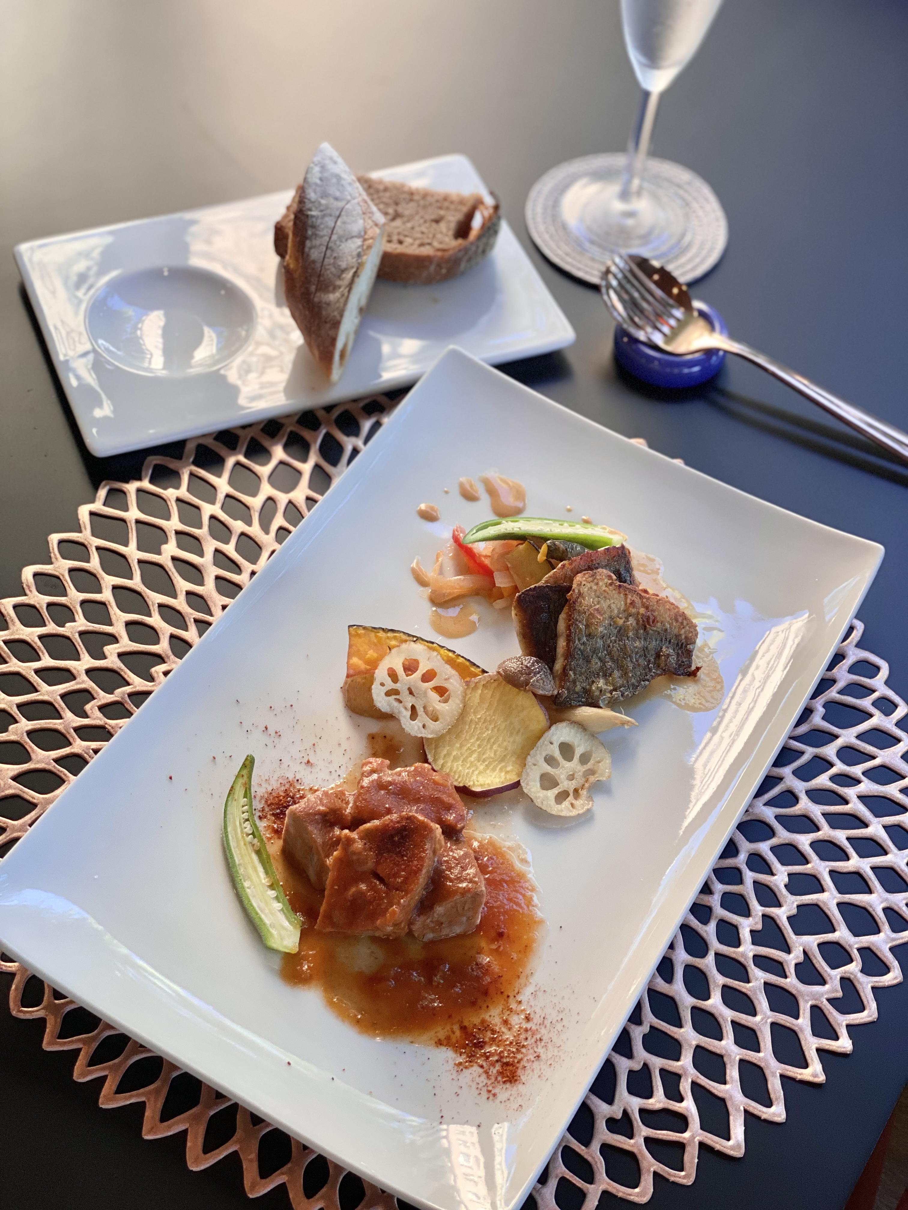 ご褒美ランチコース〜魚とお肉の一皿仕立て〜
