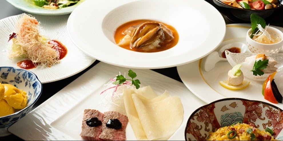 [Luxury Full Course at Kazuki] Includes Sweet and Sour Pork, Shark Fin, and Wagyu as the main dish, with a total of 9 items.