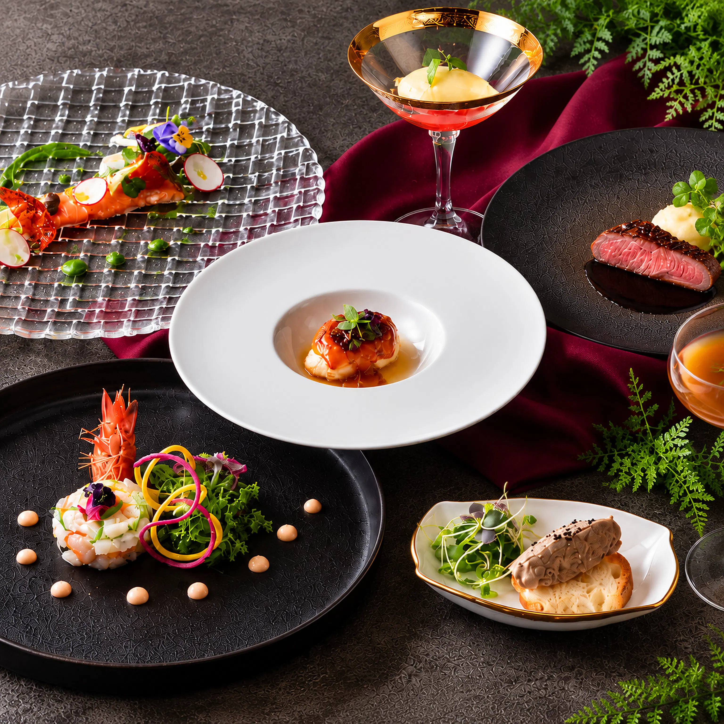 【魚料理＆鴨肉のWメイン】季節を愉しむフレンチフルコース（全5品）